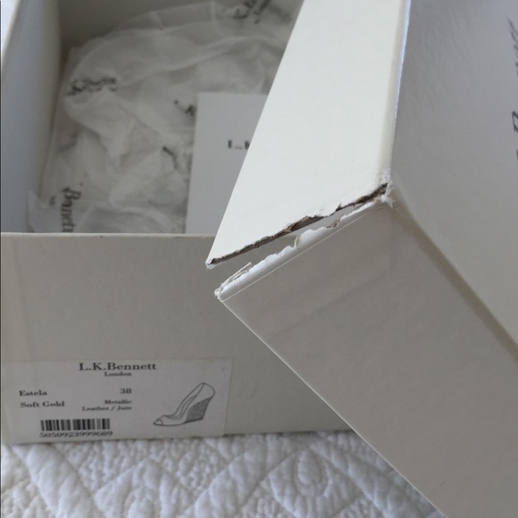 L.K. Bennett Estela soft gold wedge shoe. - Picture 8 of 8